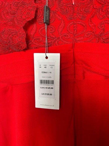Bnwt alexon red lace occasion - red,