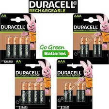 Duracell AA AAA Rechargeable Batteries NiMH 2500 1300 900 750mAh Stay Charged   