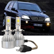 For Mercedes M ML W163 1998-2005 2x Bulbs H7 LED Headlights Low Beam 6500K White