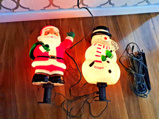 Santa And Snowman Blowmold figures 26 cm