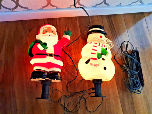 Santa and snowman blowmold - and,