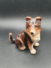 Foreign Collie Dog Figurine Mid Century Vintage Ceramic