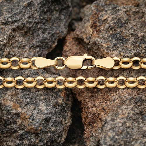 18ct gold round belcher - gold,