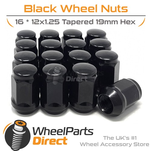 Wheel nuts 12x1 black - nuts, 12x1.25