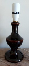 VINTAGE MID CENTURY BROWN SMALL TABLE LAMP BASE  60/ 70s ORIGINAL PAT TESTED 