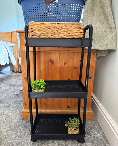 Black plastic tier - plastic, 3-tier