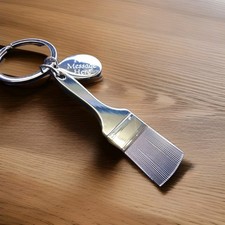 PERSONALISED PAINTBRUSH KEYRING, PAINTER DECORATOR BIRTHDAY GIFT ENGRAVED FREE