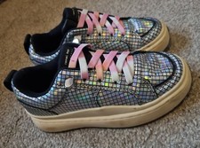 Zara Kids Metallic Shiny Trainers Sneakers Chunky Uk 12.5 Eu 31 Lightly Worn