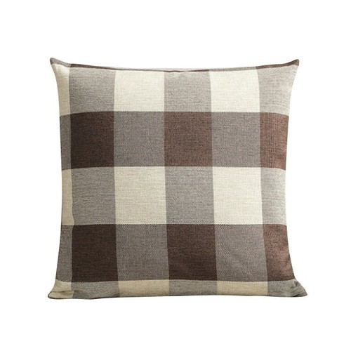 Check cushion cover linen - check,
