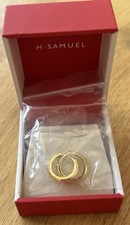 H. Samuel RRP £40 Gold Plated Sterling Silver Cubic Zirconia Pavé Hoop Earrings