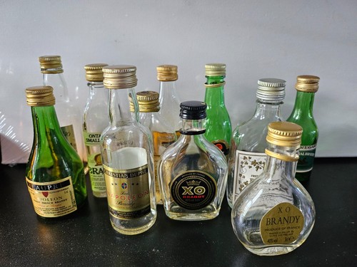 Empty brandy miniature - brandy,