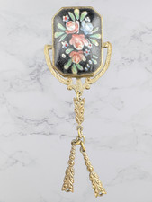 Antique Enamel Floral Brooch |