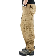 Mens Army Cargo Combat Military Trousers Pants Slacks Multi Pockets Casual Work