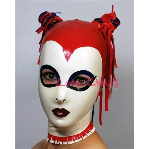 Latex hood back zipper with - hood,