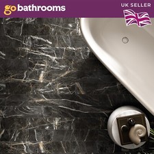 Rectangle Black Marble Wall Floor Matt Porcelain Tile | 150x900mm | Box Toronto