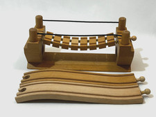 Wooden Rope Bridge Train Track