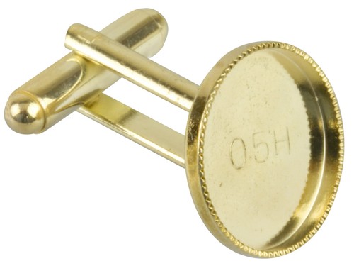 Gold plated cuff link - gold, blanks