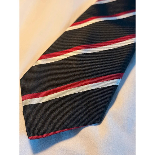 Lewin black striped silk - black,
