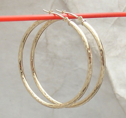 Diamond cut hoop - diamond,