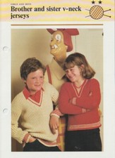 Child's Knitting Pattern (all sizes)Brothers & Sister V Neck Jerseys Used Ex Con