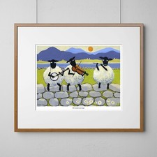 Bl-ewe Grass Sheep Print by