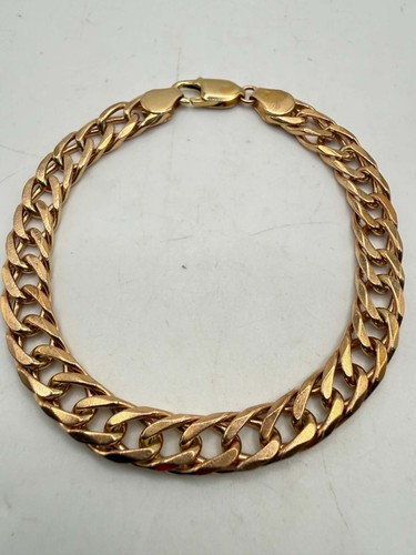 9ct rose gold double curb - gold, link