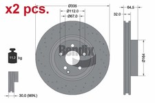 X2 PCS FRONT BRAKE DISC ROTOS X2 PCS SET BDS1651HC BENDIX BRAKING I