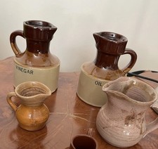 4x Vintage Antique Saltware/Stoneware/Jugs /Wedding Posy Vases.Miniature Pottery