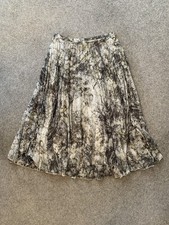 Next Printed Chiffon Midi Skirt Pleated Lined Multi UK 10