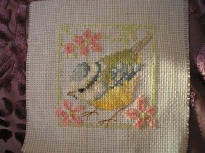 1 Completed cross stitch, Blue
