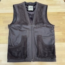 Humpie UK Ltd Leather Shooting Waistcoat. Calf Hide, With Suede Shoulder Patches