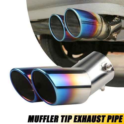 Curved car tailpipe twin - car,