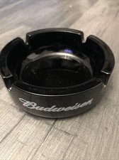 BUDWEISER BLACK ASHTRAY PUB BAR COLLECTIBLE