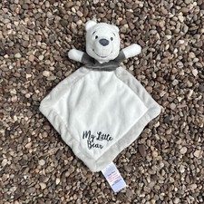 MY LITTLE BEAR POOH COMFORTER GREY SOFT TOY WHITE BLANKIE DOUDOU DISNEY Matalan