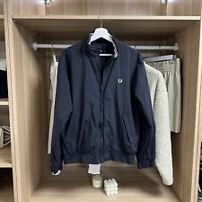 Fred Perry Mens Jacket Basic Logo Size M Black Full-Zip Bomber Mesh Lined.