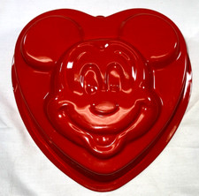 Vintage Disney Mickey Mouse Cake Pan Red Cake Tin Kitchenware Metal