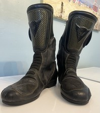 Dainese Men’s Leather Motorcycle Boots Size Uk 8 Zip Up Used In Very Good Shape