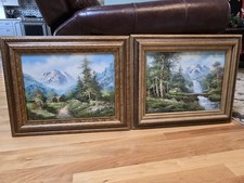 Two Vintage Oil On Canvas