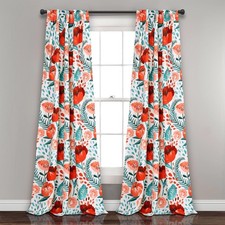 Set of 2 95"x52" Poppy Garden