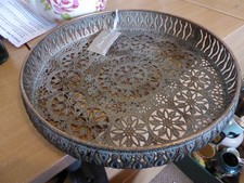 Brand new ornate metal serving - metal,
