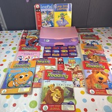 Vintage Leapfrog LeapPad Learning System 12 Games & 12 Phonics Book Lot - Works!