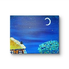 Cat Watches The Moon Original