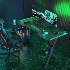 Neo Desk Gaming Table Ergonomic with Headphone Hook Cup Holder Cable Management