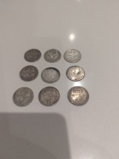 9 Pre 1920 Silver Threepenny