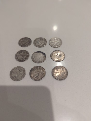 Pre 1920 silver threepenny - 9,