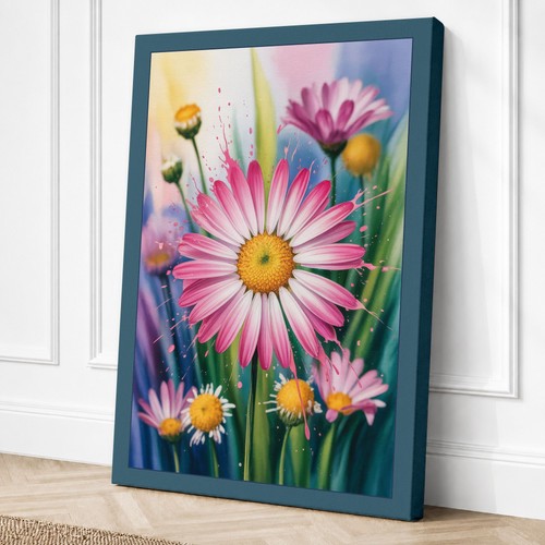 Pink daisy garden botanical - pink,