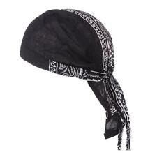 Mens Turban Hat Soft Cotton Chemo   Durag Head Scarf Cover Headwear Black