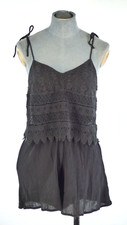 Topshop Playsuit Black Crochet