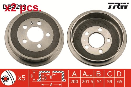 Pcs rear braking - x2, drum
