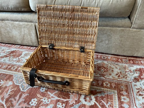 Vintage wicker picnic hamper - vintage,